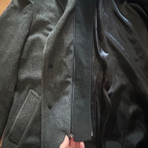 D’S Classic men’s coat used, wool blend charcoal tweed, size XL