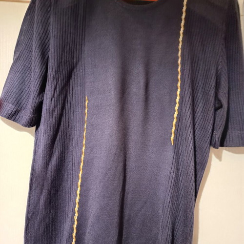 Knitted women's blouse blue with gold details size 50 like new