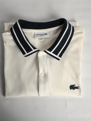 Ανδρικό Polo Lacoste λευκό slim fit μέγεθος M σαν καινούργιο