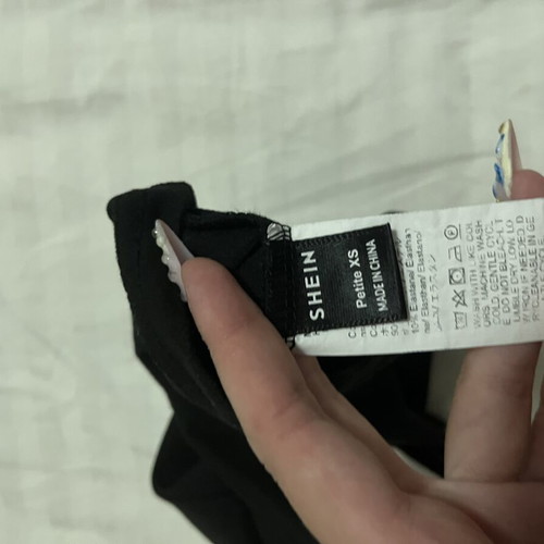 Shein strapless top, black and white, XS