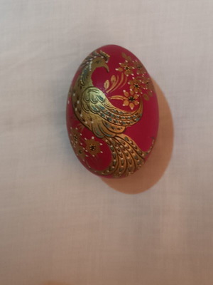 Easter egg made of solid wood like new with artist initials