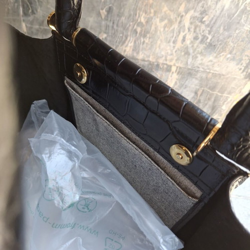 Max Mara Anita Embossed Leather Shoulder Bag like new, black