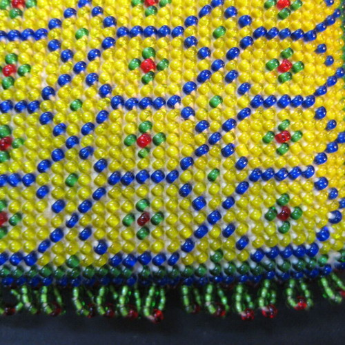 Beaded wallet used, handmade, 13x9 cm