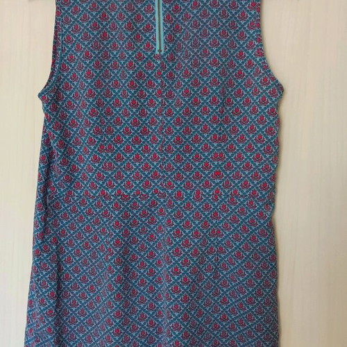 Sfera sleeveless short dress used, red and turquoise