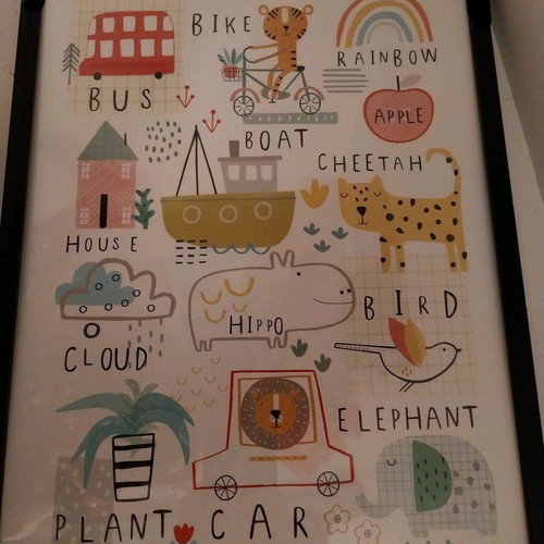 Children's decorative poster with wooden frame Desenio like new
