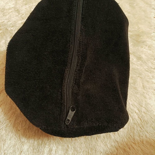 Elle plush makeup bag like new, black