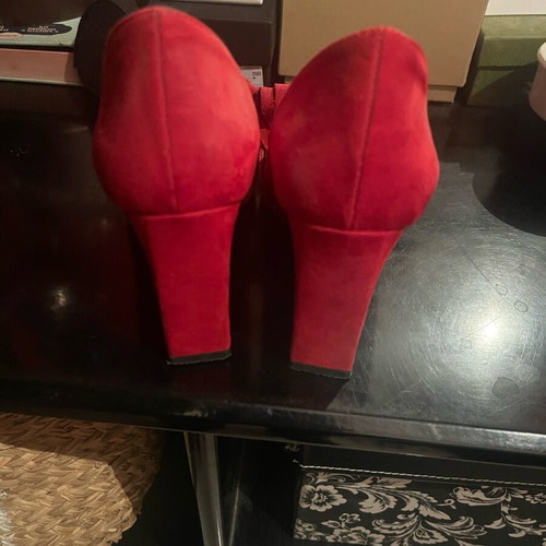 Sande suede shoes used, red, size 36, pumps with 8cm heel
