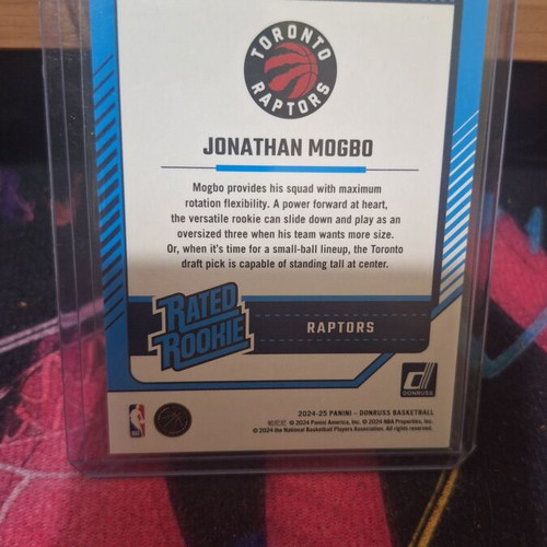 Panini Donruss Basketball Jonathan Mogbo Rated Rookie Red Laser serial numbered 99/99 mint