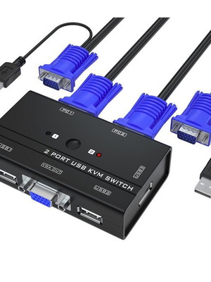 Yinker VGA KVM switch για 2 υπολογιστές με USB και ήχο
