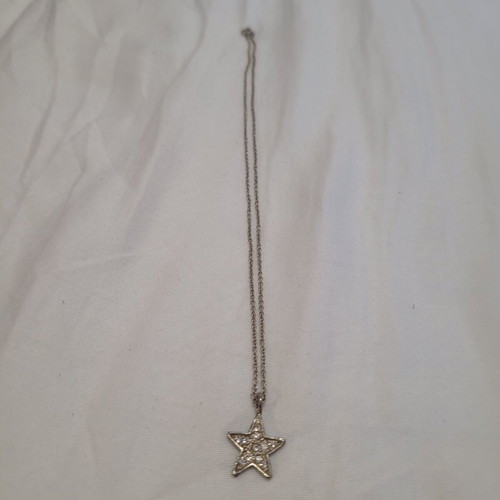 Star design necklace with rhinestones