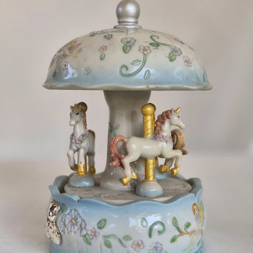 Vintage music carousel with unicorns like new