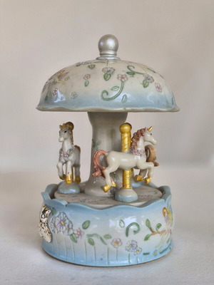 Vintage music carousel with unicorns like new