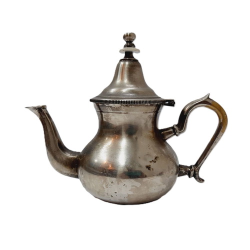 Vintage Moroccan silver-plated brass teapot