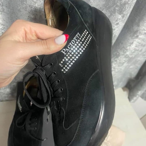 4US Cesare Paciotti suede sports sneakers with Swarovski stones used, size 39