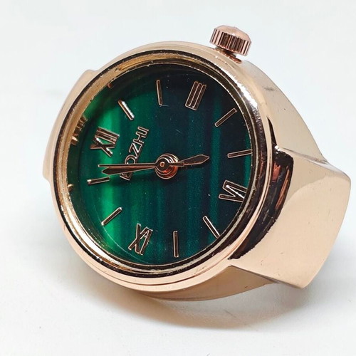 Bozhi Ring Watch with Green Dial and Gold Bracelet new