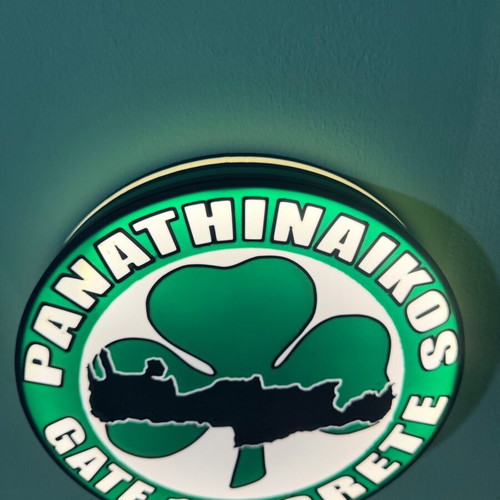 Led light Gate 13 Crete Lightbox like new, official Panathinaikos replica