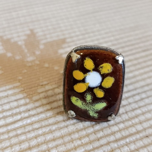 Vintage handmade enamel ring