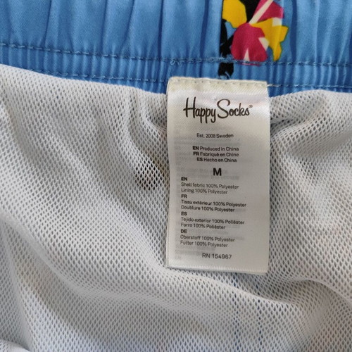 Happy Socks Swimshorts used blue with hibiscus flowers size M