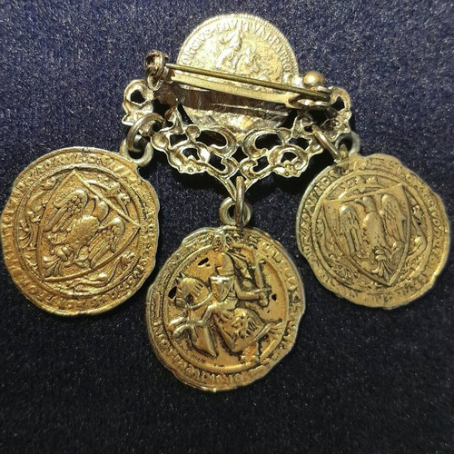 Bronze Knights Pin used antique