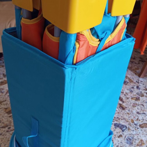 Foldable Travel Playpen with Mattress and Wheels, Like New