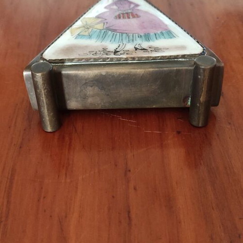 Austrian case used 1960's for letters or napkins with porcelain decoration
