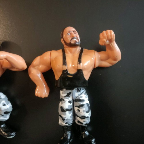 WWF Bushwhackers collectible figures used, pack of 2 with movable parts