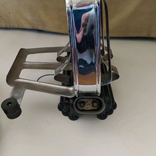 Retro toaster 60s used, Art deco style, stainless steel and bakelite