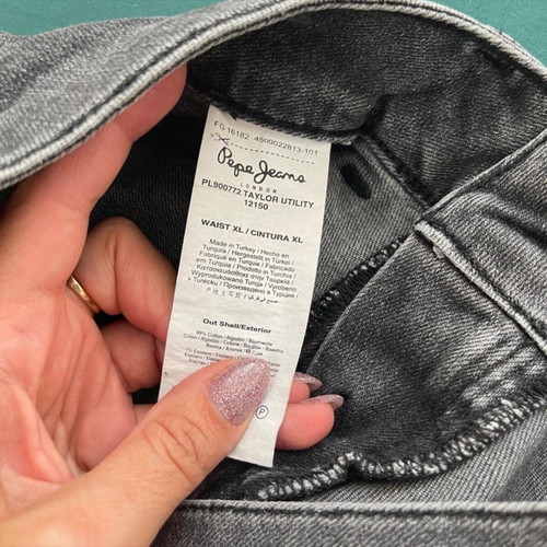 Pepe Jeans London Faded Denim Black Skirt Size XL like new