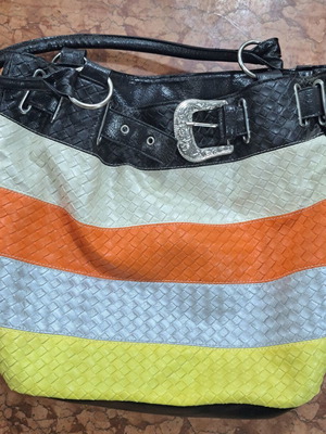 Shoulder bag new, multicolor leatherette