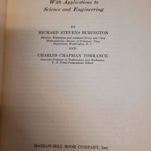 Higher Mathematics book by Burington & Torrance like new