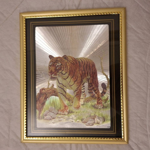 Vintage frames used, set of 2 with 3D effect and gold frame