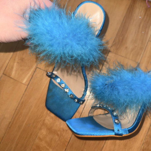 Blue high-heeled sandals size 38 like new