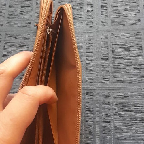 Women's large wallet with straw and leatherette, like new