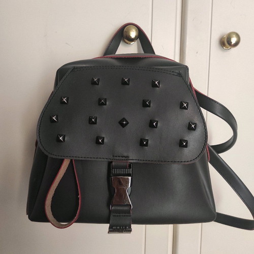 FRNC leather backpack like new, gray, with detachable pouch