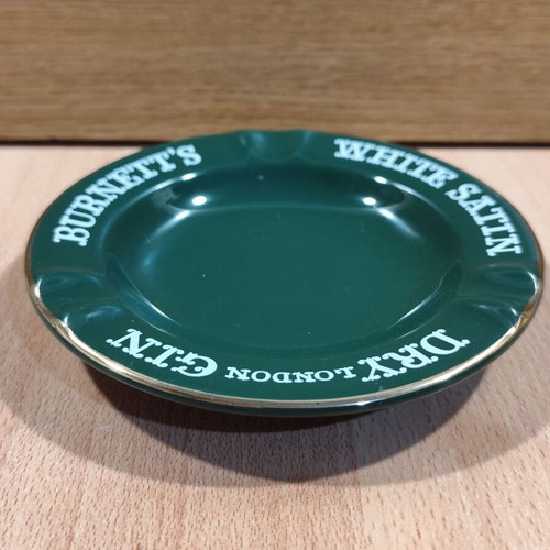 Burnett's Dry Gin ceramic ashtray like new