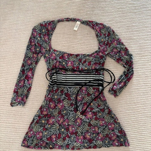 Vintage Y2K Miss Sixty blouse with open back, floral, like new