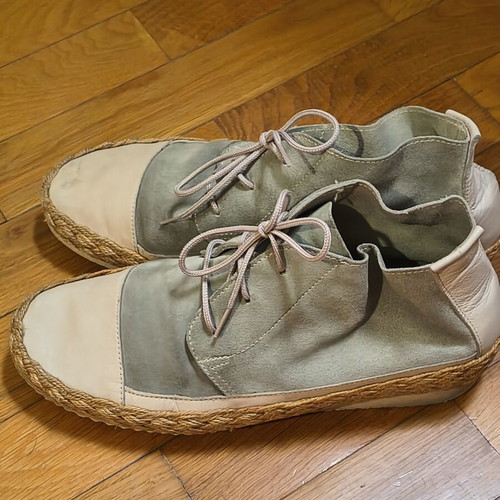 Liberty casual ankle boots used, beige and mint suede