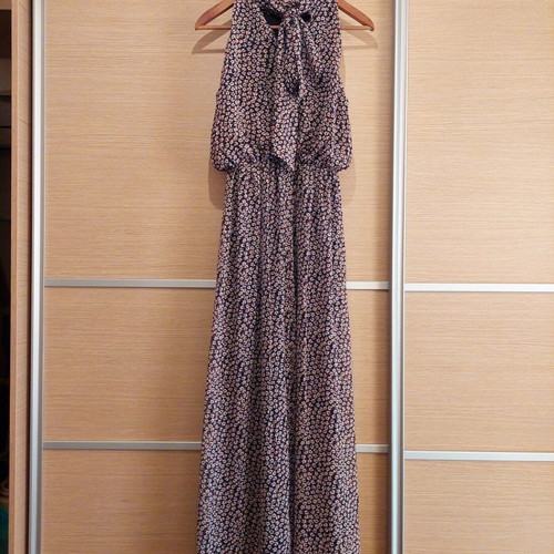 Desiree long floral dress size S like new, black and beige
