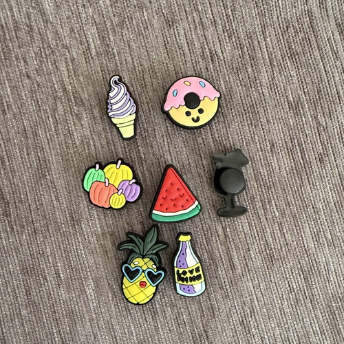 Colorful Crocs Charms summer set, 7 pieces