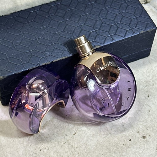 Bvlgari Omnia Amethyste Eau de Toilette bottle used, empty for collection or decoration
