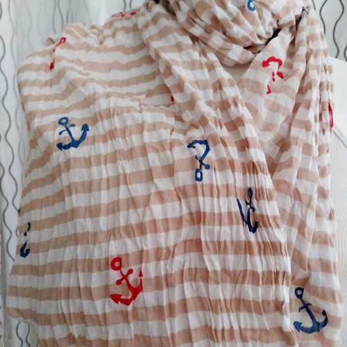 Lightweight neck scarf like new, multicolor cotton