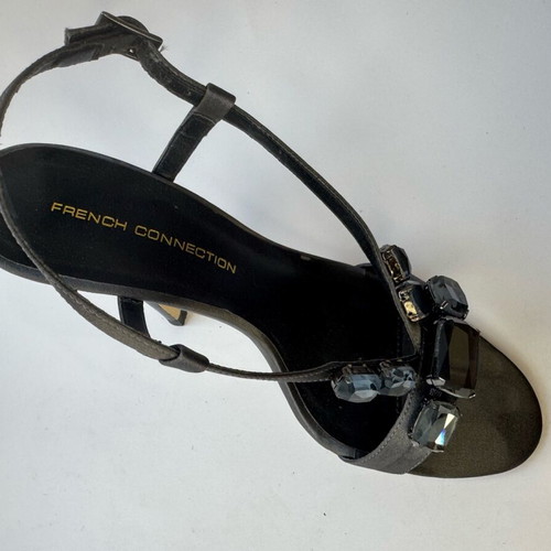 French Connection high sandals like new, grey with crystals