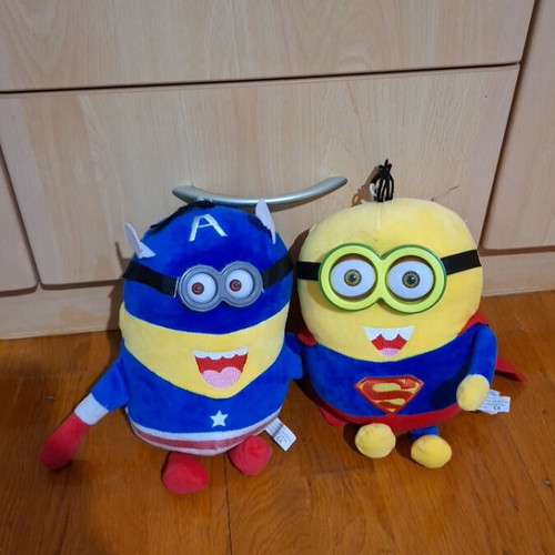 Minions plush toys used, set of 2 superheroes