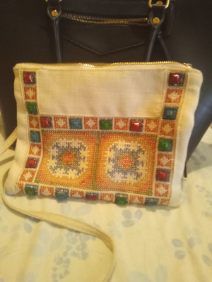 Bag with embroidery summer crossbody like new