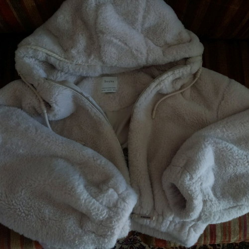 Bomber jacket beige with fur like new, size XS