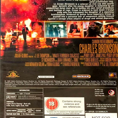 Kinjite DVD used action movie with Charles Bronson