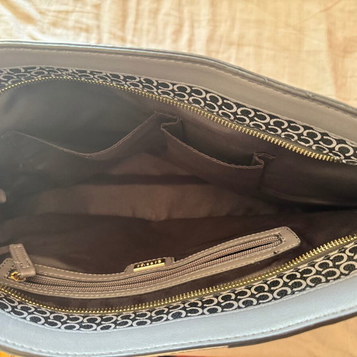 Carpisa shoulder bag black used with leather wear