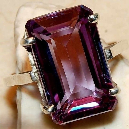 Amethyst ring new, silver-plated melchior, size 57