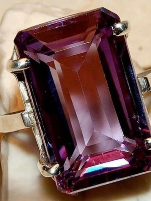 Amethyst ring new, silver-plated melchior, size 57