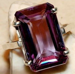 Amethyst ring new, silver-plated melchior, size 57
